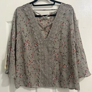 NWT Sage Floral Blouse